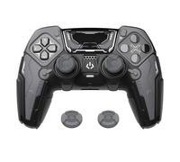 playvital for ps5 Edge Controller Silicone Cover Skin - Stellar Mecha Anti-slip Grip Protector for ps5 Edge Controller with Joystick Cap & Sticker, Shockproof Case - Black & Gunmetal Gray