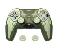 playvital for ps5 Edge Controller Silicone Cover Skin - Stellar Mecha Anti-slip Grip Protector for ps5 Edge Controller with Joystick Cap & Sticker, Shockproof Case - Army Green & Sage Green