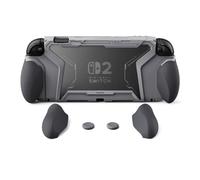 playvital for Switch 2 Beyond-Grip Dockable Case, Interchangeable FPS/Omni Ergonomic Grips + Military-Grade Drop Protective Cover + 2 Joystick Caps for Nintendo Switch 2 New Hope Gray