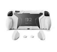 playvital for Switch 2 Beyond-Grip Dockable Case, Interchangeable FPS/Omni Ergonomic Grips+Military-Grade Drop Protective Cover+2 Joystick Caps for Nintendo Switch 2 White