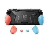 playvital for Switch 2 Beyond-Grip Dockable Case, Interchangeable FPS/Omni Ergonomic Grips + Military-Grade Drop Protective Cover + 2 Joystick Caps for Nintendo Switch 2 (Blue & Orange)