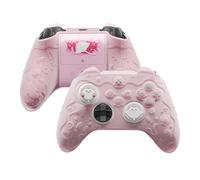 PlayVital for Xbox Series X/S Controller Silicone Cover, Cute Ocean Whisper Series Semi-Clear Silicone Skin Grip for Xbox Core Wireles Controller with Thumb Grip & Sticker, Full Protection -Peach Pink
