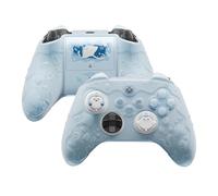 PlayVital for Xbox Series X/S Controller Silicone Cover, Cute Ocean Whisper Series Semi-Clear Silicone Skin Grip for Xbox Core Wireles Controller with Thumb Grip & Sticker, Full Protection - Mint Blue