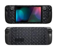playvital Full Set Protective Skin Decal for Steam Deck LCD, Custom Stickers Vinyl Cover for Steam Deck OLED - Black Diamond Metal Texture