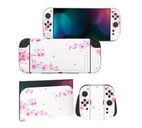PlayVital Full Set Protective Skins for Nintendo Switch 2 Console & Joycon, Customized Vinyl Decal Wrap Sticker for Nintendo Switch 2 & Dock & Hand Grips - Cherry Blossoms Petals A