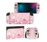 PlayVital Full Set Protective Skins for Nintendo Switch 2 Console & Joycon, Customized Vinyl Decal Wrap Sticker for Nintendo Switch 2 & Dock & Hand Grips - Cherry Blossoms Petals