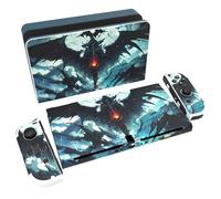 playvital Full Set Protective Stickers for Nintendo Switch OLED Model, Customized Vinyl Decal Skins for Switch OLED Console & Joycon & Dock & Grip - Field of Devil