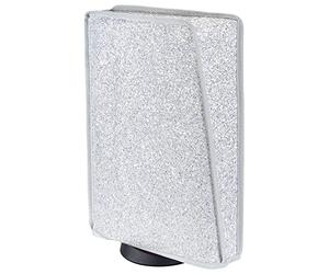 PlayVital Glow in The Dark Dust Cover for ps5, Soft Neat Lining Dust Guard for ps5 Console, Anti Scratch Waterproof Cover Sleeve for ps5 Console Digital Edition & Disc Edition - Sparkle Silver