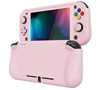 PlayVital Grip Case for Nintendo Switch Lite PC Protective Hard Cover Pink | w/Screen Protector & Thumb Grip Caps & Button Caps, for Switch Lite Accessories