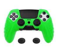 PlayVital Guardian Edition Anti-Slip Ergonomic Silicone Cover Case for ps5 Edge Controller, Soft Rubber Protector Skin for ps5 Edge Wireless Controller with Thumb Grip Caps - Green