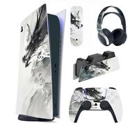 playvital Ink Spirit Dragon Full Set Skin Decal for PS5 Console Digital Edition, Sticker Vinyl Decal Cover for PS5 Controller & Charging Station & Headset & Media Remote