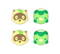 PlayVital Joystick Caps for Nintendo Switch, Thumbstick Caps for Switch Lite, Thumb Grip Caps for Switch/Lite/OLED - Tanuki & Kappa