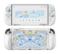 PlayVital Magic Wings Silicone Grip Case for Nintendo Switch 2 - Dockable Anime Protective Cover with Extra Adjustable Stand & Thumb Grips - White