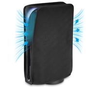 PlayVital Nylon Mesh Dust Cover for ps5, Soft Neat Lining Dust Guard for ps5 Console, Anti Scratch Breathable Cover Sleeve for ps5 Console Digital Edition & Disc Edition - Black
