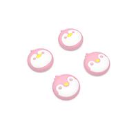 PlayVital Penguin Cute Thumb Grip Caps for PS5/4 Controller, Silicone Analog Stick Caps Cover for Xbox Series X/S, Thumbstick Caps for Switch Pro Controller-Pale Red