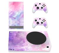 playvital Pink Watercolor Custom Vinyl Skins for Xbox Series S, Wrap Decal Cover Stickers for Xbox Series S Console Controller