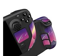 PlayVital Professional Textured Soft Rubber Pads for Steam Deck LCD & OLED, Trackpads Skin Grip Enhancement Back Button Protective Stickers Set with Thumb Grip Caps - The Cyber Moon
