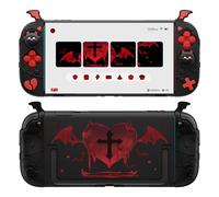 PlayVital Protective Case for Nintendo Switch 2, Kawaii Gothic Imp Series Silicone Grips + Dockable Hard Case Shell for Switch 2 with Thumb Grips & Sticker, Shockproof Protection Cover - Black