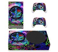 playvital Psychedelic Leaf Custom Vinyl Skins for Xbox Series S, Wrap Decal Cover Stickers for Xbox Series S Console Controller