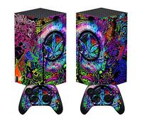 playvital Psychedelic Leaf Custom Vinyl Skins for Xbox Series X, Wrap Decal Cover Stickers for Xbox Series X Console Controller