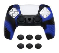 playvital Rubber Skin for ps5 Compatible with Charging Station Blue Black