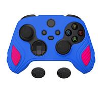 playvital Scorpion Edition Two-Tone Anti-Slip Silicone Case Cover for Xbox Series X/S Controller, Soft Rubber Case for Xbox Core Controller with Thumb Grip Caps - Primary Blue & Bright Pink