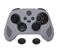 playvital Scorpion Edition Two-Tone Anti-Slip Silicone Case Cover for Xbox Series X/S Controller, Soft Rubber Case for Xbox Core Controller with Thumb Grip Caps - Metallic Gray & Dark Gray