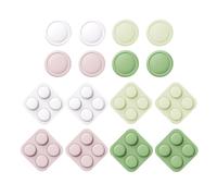 PlayVital Silicone Button Covers and Thumb Grip Set for Nintendo Switch 2, 8 Pcs Colorful ABXY Directional Button Caps & 4 Joystick Caps for Joycon 2 - White & Yellow & Pink & Matcha Green