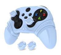 playvital Silicone Controller Cover for Xbox Series X/S with Thumbstick Cap & Sticker- Runes Edition Anti-Slip Grip Skin, Shockproof Protector for Xbox Core Wireless Controller(Blue)