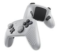 PlayVital Silicone Cover Skin for Nintendo Switch 2 Pro Controller - 3D Studded Edition Anti-Slip Grip Protector Case for Switch 2 Pro with Back Button Cap & Thumb Grips - Clear White