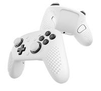 PlayVital Silicone Cover Skin for Nintendo Switch 2 Pro Controller - 3D Studded Edition Anti-Slip Grip Protector Case for Switch 2 Pro with Back Button Cap, Thumb Grips & Sticker - White