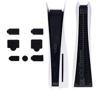 PlayVital Silicone Dust Plug Set for ps5 Console, USB HDMI Interface Type A/C LAN Port Dust Cover Stopper for ps5 Digital & Disc Edition Console, Dustproof Plug Accessories - Black