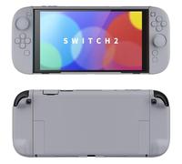PlayVital Solid Color Series Protective Case for Nintendo Switch 2, Anti-Scratches Hard Shell Dockable Grip Cover with Extra Foldable Stand & Thumb Grips for Nintendo Switch 2 - New Hope Gray