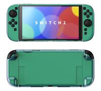 PlayVital Solid Color Series Protective Case for Nintendo Switch 2, Anti-Scratches Hard Shell Dockable Grip Cover with Extra Foldable Stand & Thumb Grips for Nintendo Switch 2 - Chameleon Green Purple