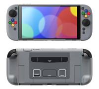 PlayVital Solid Color Series Protective Case for Nintendo Switch 2, Dockable Hard Shell Cover with Foldable Stand and Thumb Grips - SFC SNES Classic EU Style