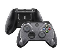 playvital Stellar Mecha Silicone Cover Skin for Xbox Series X/S Controller, Anti-slip Grip Protector with Thumb Grips & Sticker for Xbox Core Wireless Controller - Black & Gunmetal Gray