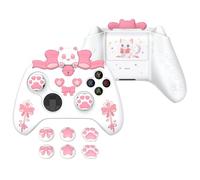 PlayVital Sweetheart Kitty Silicone Cover Compatible with Xbox Series X/S Controller with Thumb Grips and Stickers, Soft Rubber Protector with Anti-Slip Grip for Xbox Core Controller - White