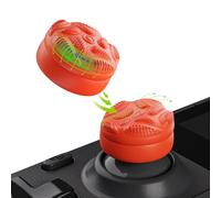 PlayVital Thumb Grips for Steam Deck LCD & OLED (4-Pack), Thumb Cushion Caps with Anti-Slip Texture, Height-Boost Joystick Cover for Steam Deck Accessories - Raindrop Texture Orange