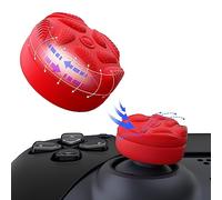 PlayVital Thumbs Cushion Caps Thumb Grips for ps5/4, Thumbstick Grip Cover for Xbox Series X/S, Thumb Grip Caps for Xbox Elite Series 2, for Switch Pro Controller - Raindrop Texture Design Passion Red