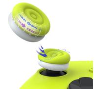 PlayVital Thumbs Cushion Caps Thumb Grips for ps5/for ps4, for Xbox Series X/S, Thumb Grip Caps for Xbox One, Elite Series 2, for Switch Pro Controller - Bright Green & Robot White