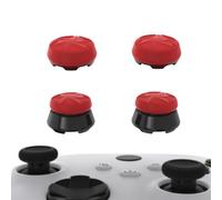 playvital Thumbs Pro Razor Thumbstick Extender for Xbox Core Controller, Joystick Caps for Xbox One Controller - 2 High Raise & 2 Mid Raise Dome - Scarlet Red & Black