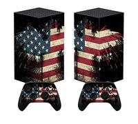 playvital US Flag The Stars & Stripes Custom Vinyl Skins for Xbox Series X, Wrap Decal Cover Stickers for Xbox Series X Console Controller