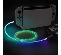 PlayVital USB C Cable for Nintendo Switch/Switch Lite/Switch Pro, Type-C Charging Cable for ps5 / Xbox series/Xbox Elite Series 2, Charger Cord Data Cord with LED Light for Gamepad - 4.92FT