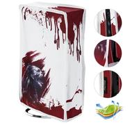 playvital Vertical Dust Cover for ps5 Slim Disc Edition(The New Smaller Design), Nylon Dust Proof Protector Waterproof Cover Sleeve for ps5 Slim Console - Blood Zombie