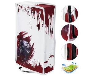 PlayVital Vertical Dust Cover for ps5 Slim Disc Edition(The New Smaller Design), Nylon Dust Proof Protector Waterproof Cover Sleeve for ps5 Slim Console - Blood Zombie