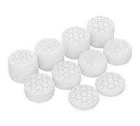PlayVital White Ergonomic Stick Caps Thumb Grips for PS5 for PS4, Xbox Series X/S, Xbox One, Xbox One X/S, Switch Pro Controller - with 3 Height Convex and Concave - Diamond Grain & Crack Bomb Design