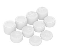 PlayVital White Ergonomic Thumbstick Grips for Nintendo Switch Pro for PS5 for PS4 Xbox Series X/S, Xbox One, Xbox One X/S Controller - with 3 Height Convex and Concave - Raised Dots & Studded Design