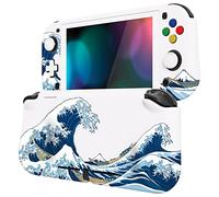 playvital ZealProtect Protective Case for Nintendo Switch Lite, Hard Shell Ergonomic Grip Cover for Switch Lite w/Screen Protector & Thumb Grip Caps & Button Caps - The Great Wave Off Kanagawa