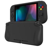 playvital ZealProtect Protective Case for Nintendo Switch Lite, Hard Shell Ergonomic Grip Cover for Switch Lite w/Screen Protector & Thumb Grip Caps & Button Caps - Black