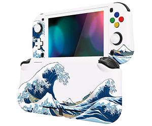 playvital ZealProtect Protective Case for Nintendo Switch Lite, Hard Shell Ergonomic Grip Cover for Switch Lite w/Screen Protector & Thumb Grip Caps & Button Caps - The Great Wave Off Kanagawa